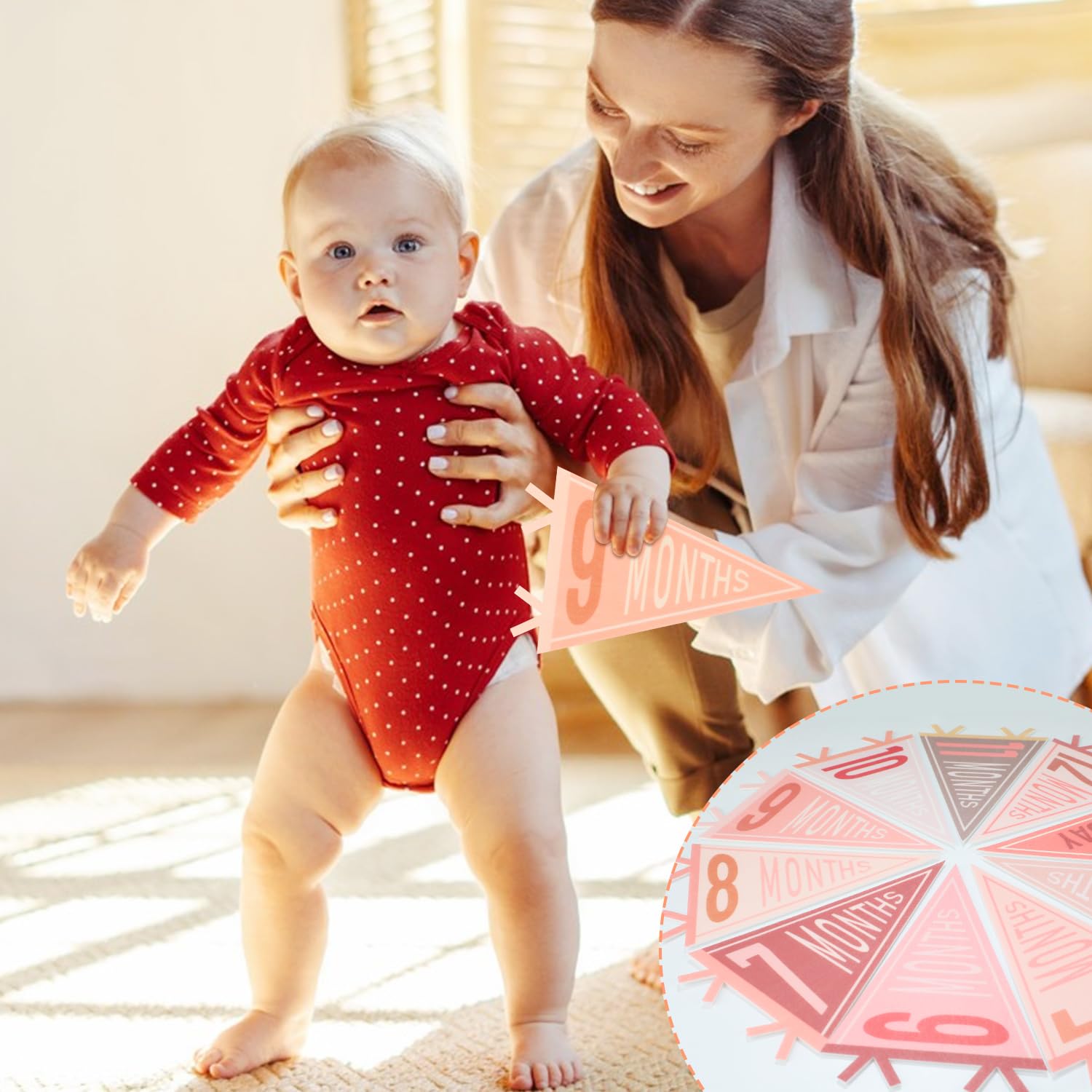 Cecliy pennants work as photo props or party decor for celebrations.