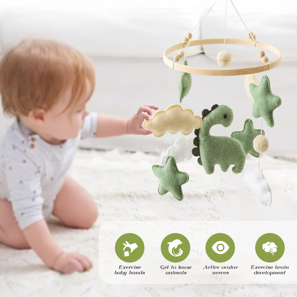 Ceecolia felt clouds mobile attachment adds tactile textures for baby exploration.