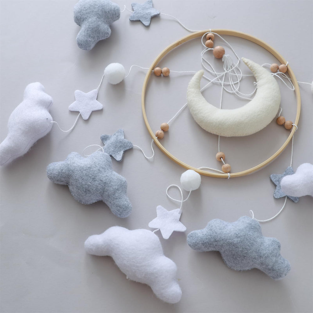Ceecolia handmade baby mobile cotton felt highlights soft texture and eco-friendly craft.