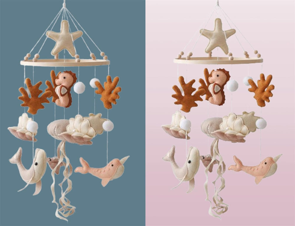 Ceecolia Ocean Life Crib Mobile neutral colors coordinate with any nursery