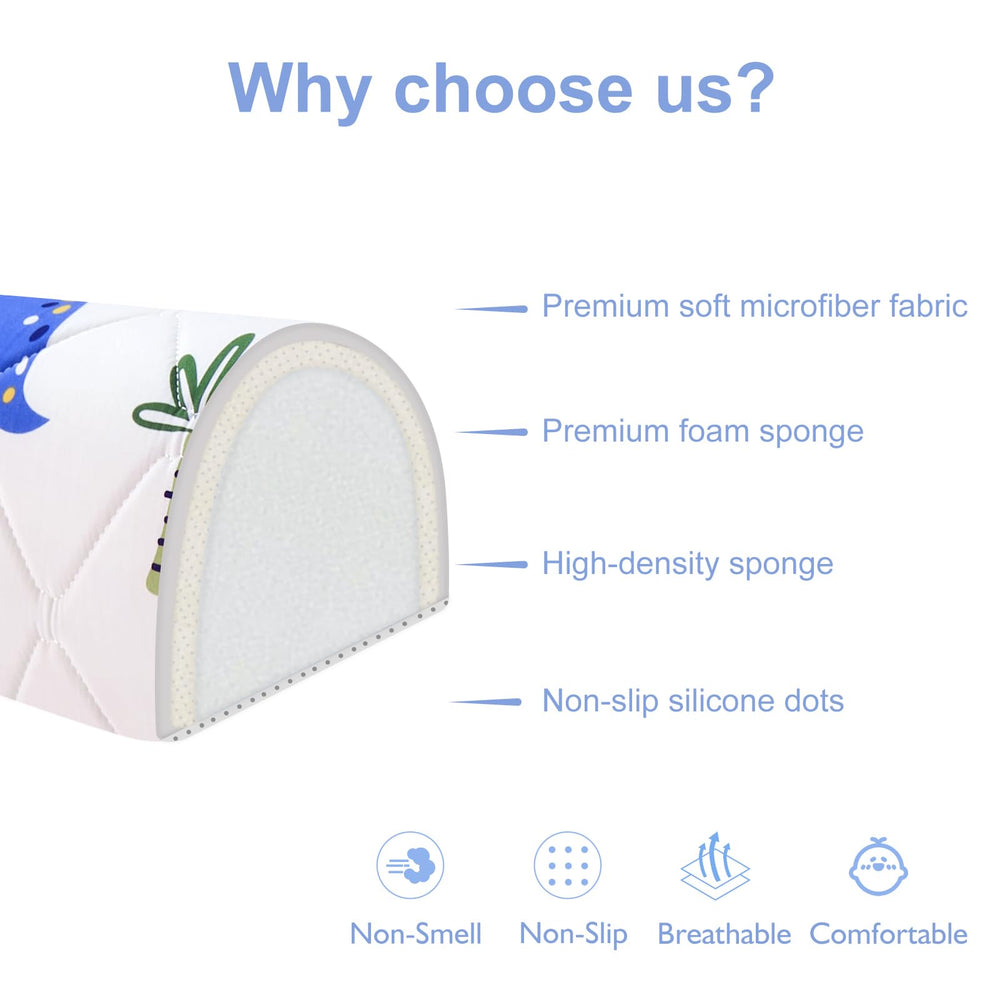 Ceekliybear foam bumper on a queen bed edge shows cushioned, secure barrier for kids.