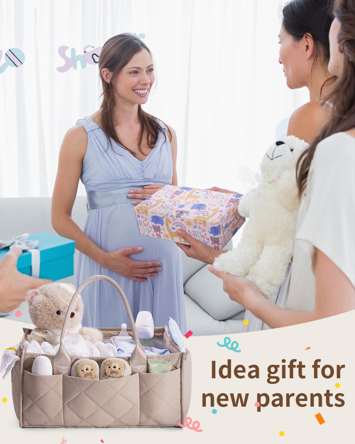 CEI-CEI portable nursery caddy fits changing tables with sturdy handles.