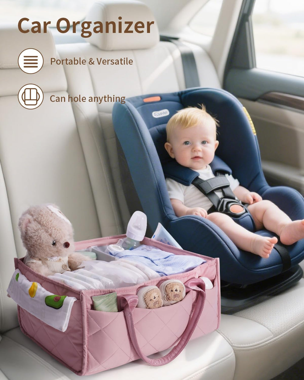 CEI-CEI diaper caddy easy-clean fabric close-up for daily use