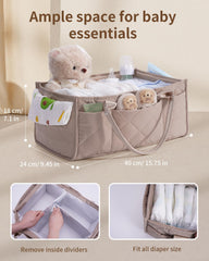 CEI-CEI nursery caddy exterior pockets keep pacifiers and wipes within reach.
