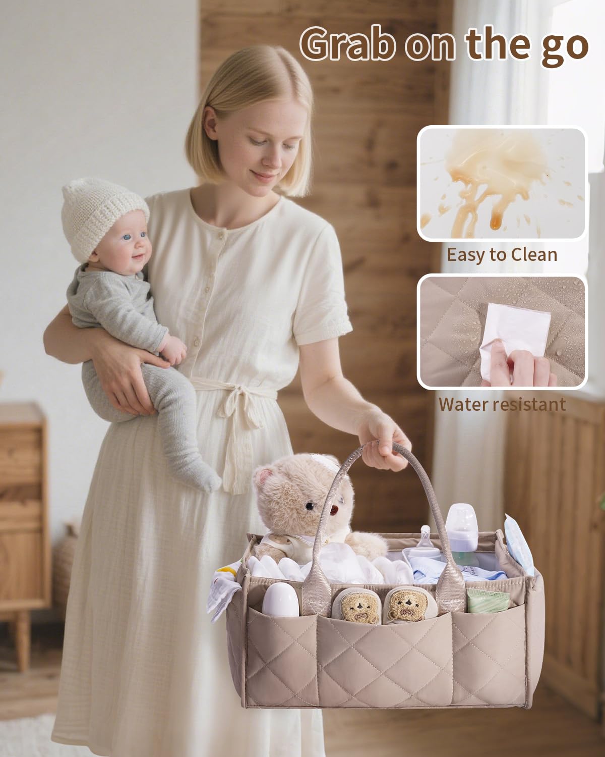 CEI-CEI large-capacity caddy keeps diapers, bottles, and clothes neatly organized.