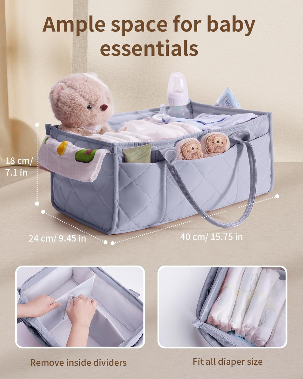 CEI-CEI Diaper Caddy with removable dividers for flexible organization
