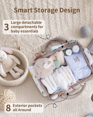 CEI-CEI diaper caddy’s waterproof lining protects bottles and clothes during use.