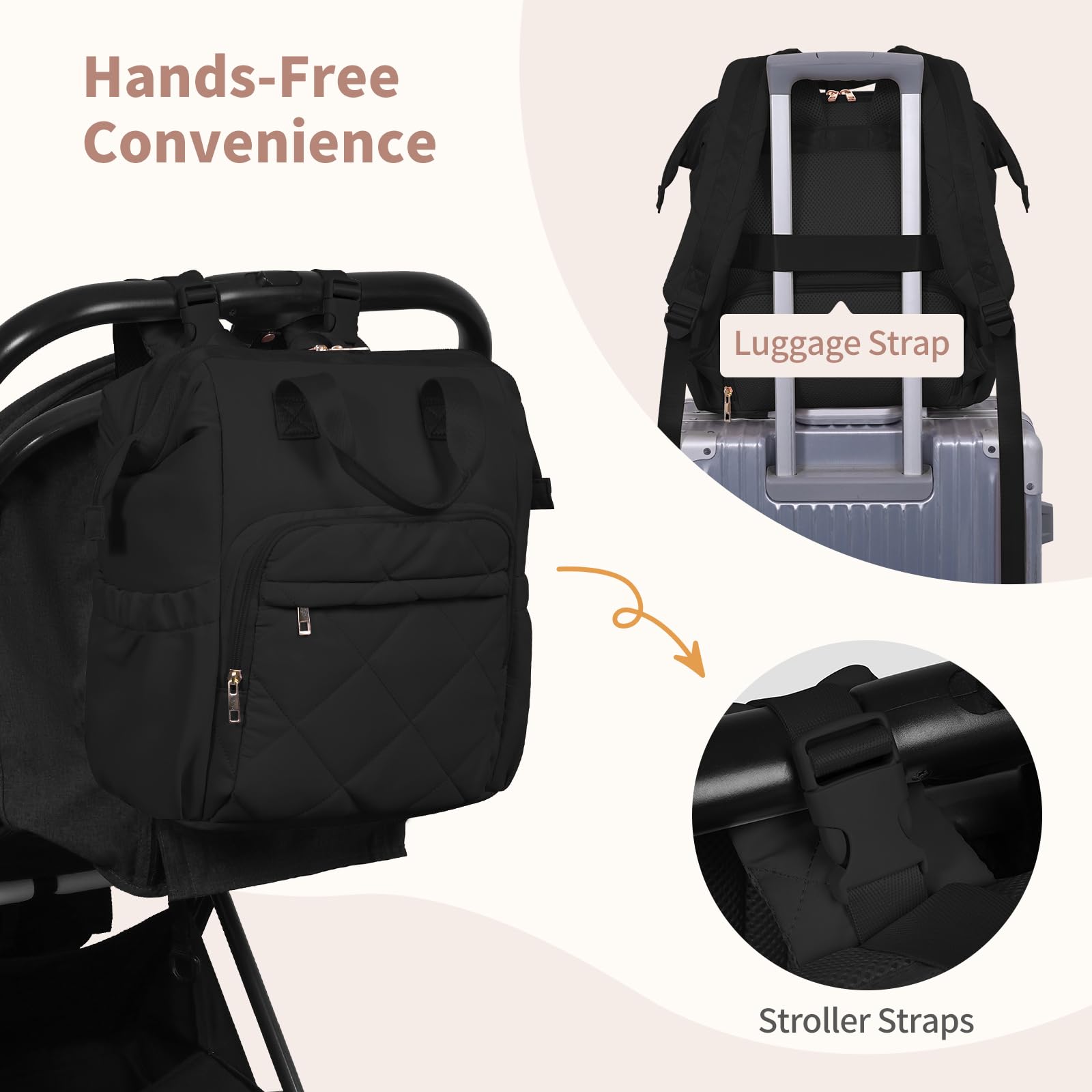 CEI-CEI diaper backpack back panel provides cooling comfort during wear.