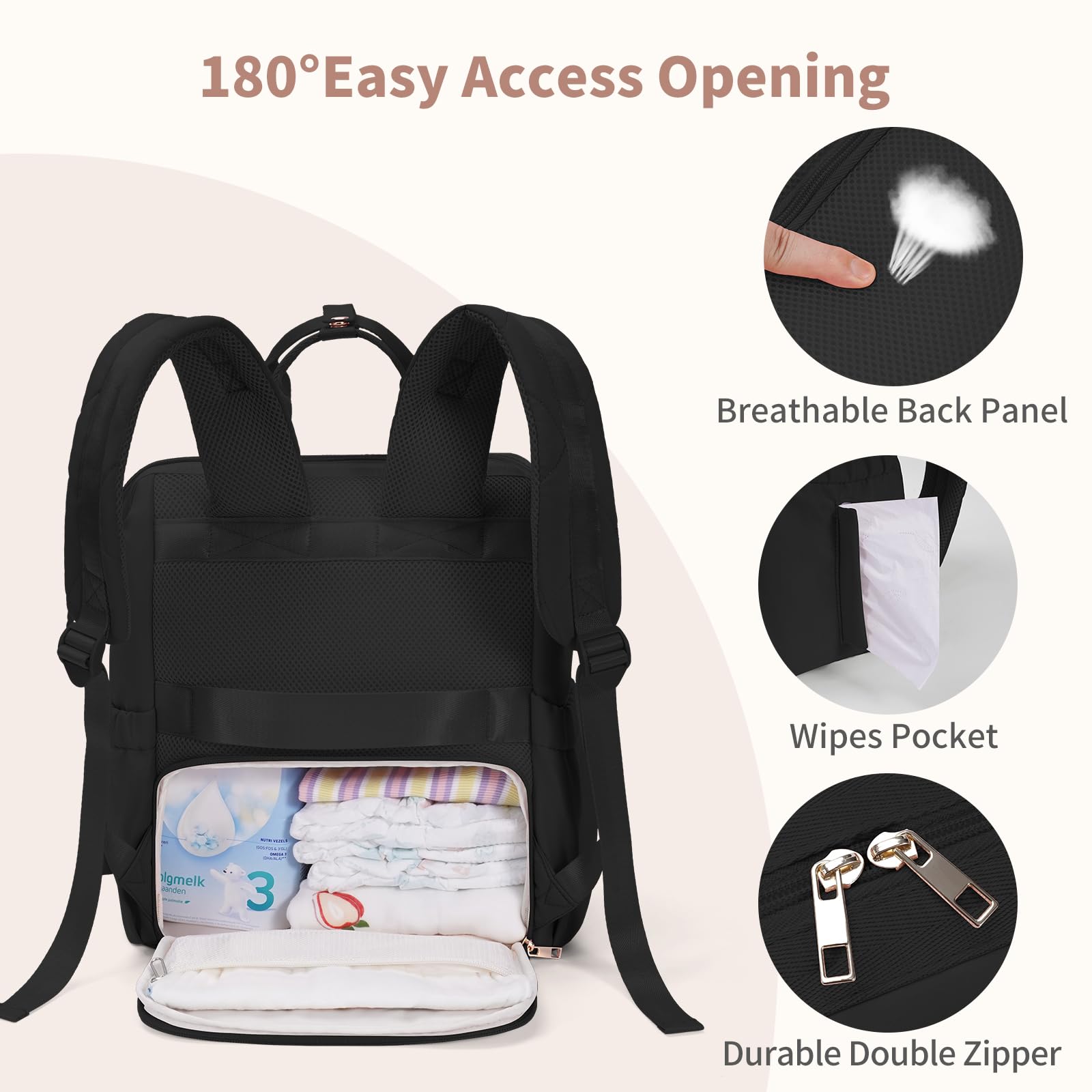 CEI-CEI diaper backpack water-resistant shell protects gear in light rain.