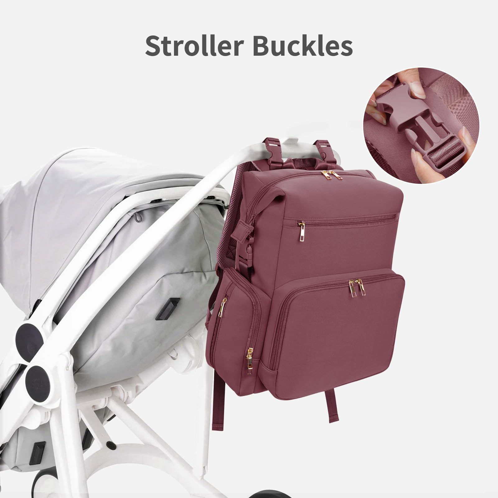 CEI-CEI diaper bag expanding straps convert to multiple carry styles.