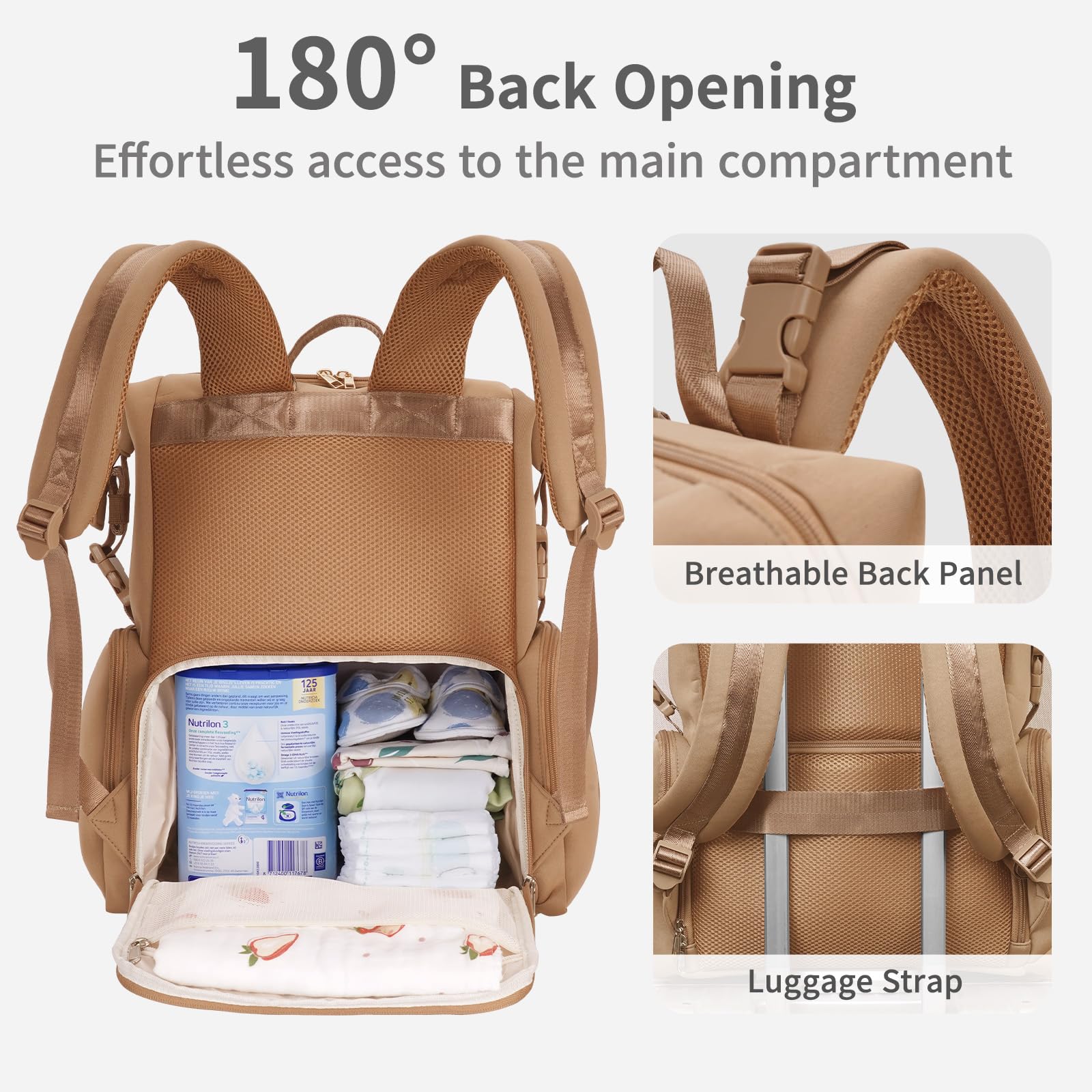 CEI-CEI diaper bag backpack changing pad demonstrates on-the-go changes