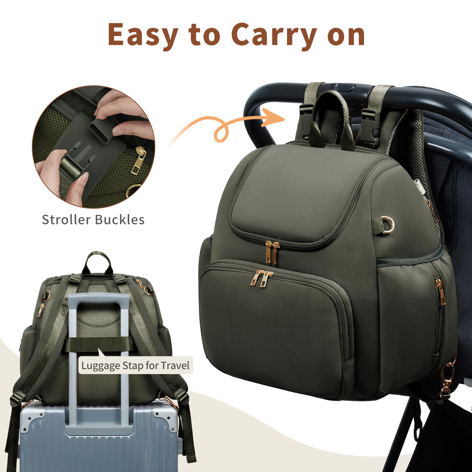 CEI-CEI diaper bag stroller attachment for hands-free outings