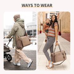 CEI-CEI Neoprene Diaper Bag Tote changing pad tucked inside for quick diaper changes.