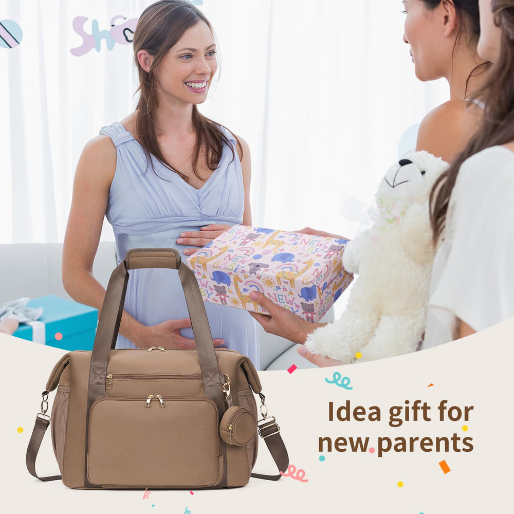 CEI-CEI Neoprene Diaper Bag Tote gift box presentation makes a thoughtful baby shower gift.