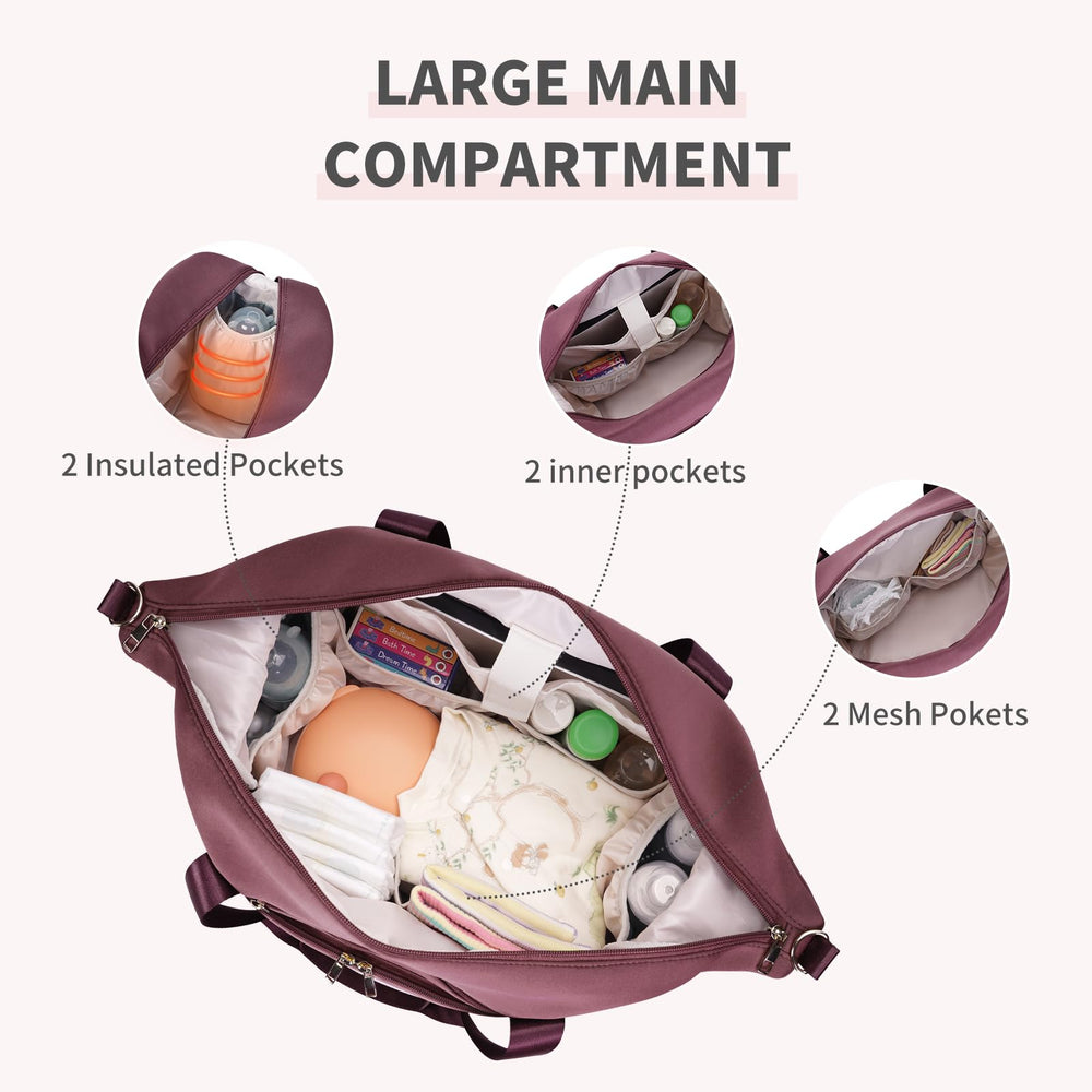 CEI-CEI diaper bag tote with insulated pockets for bottles or snacks