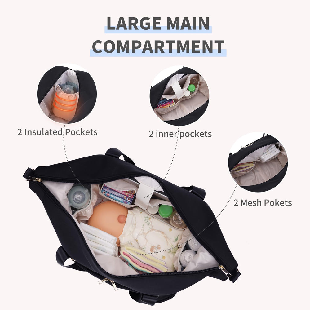 CEI-CEI neoprene diaper bag tote top view highlights accessibility and layout.