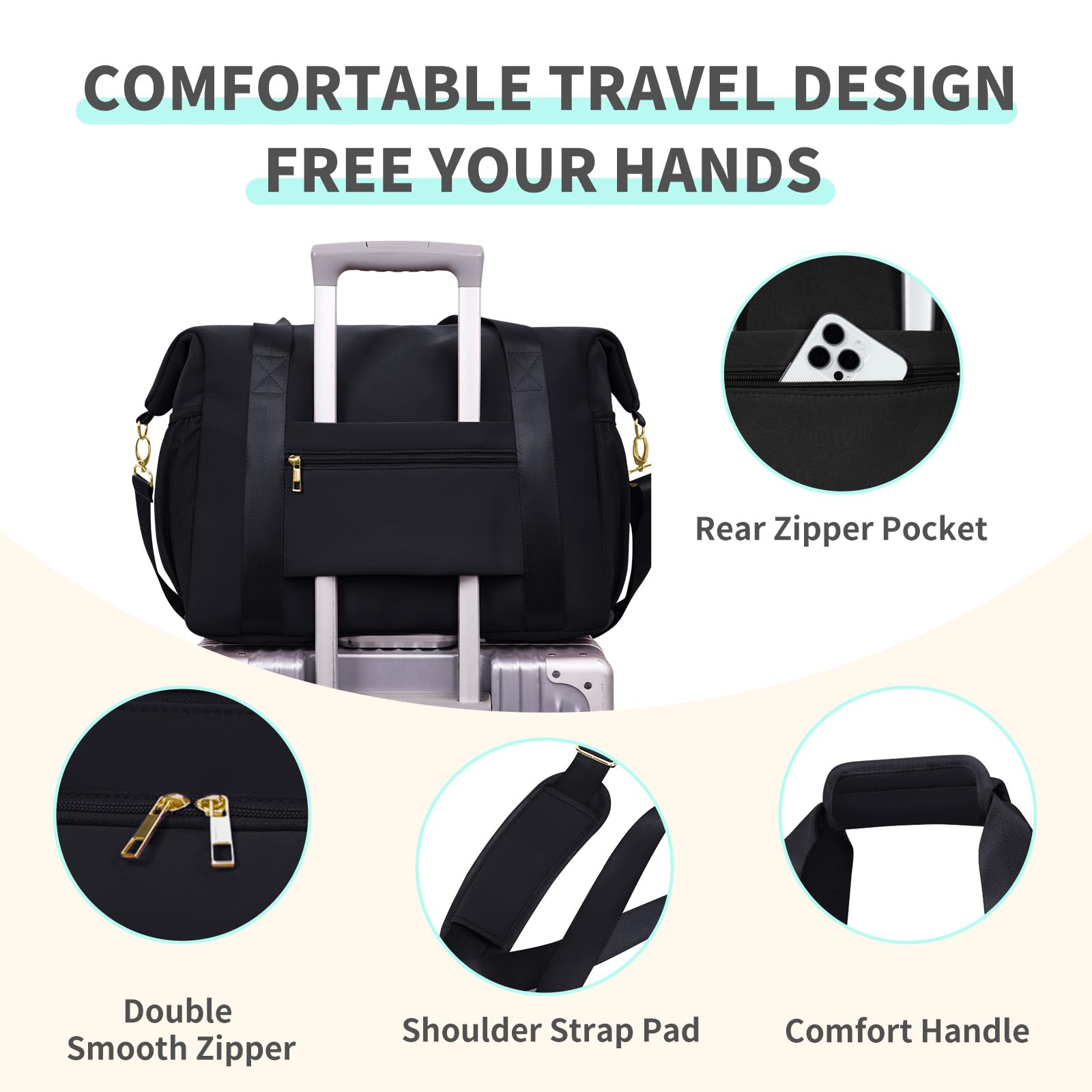CEI-CEI diaper bag tote close-up shows soft neoprene texture and water resistance.