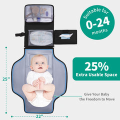 CEICEI 25% extra-space diaper-changing-pad offers room for baby during stretches.