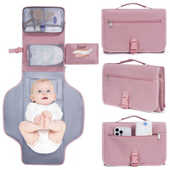 Ceicei pink folded diaper changing pad for travel and quick diaper changes.