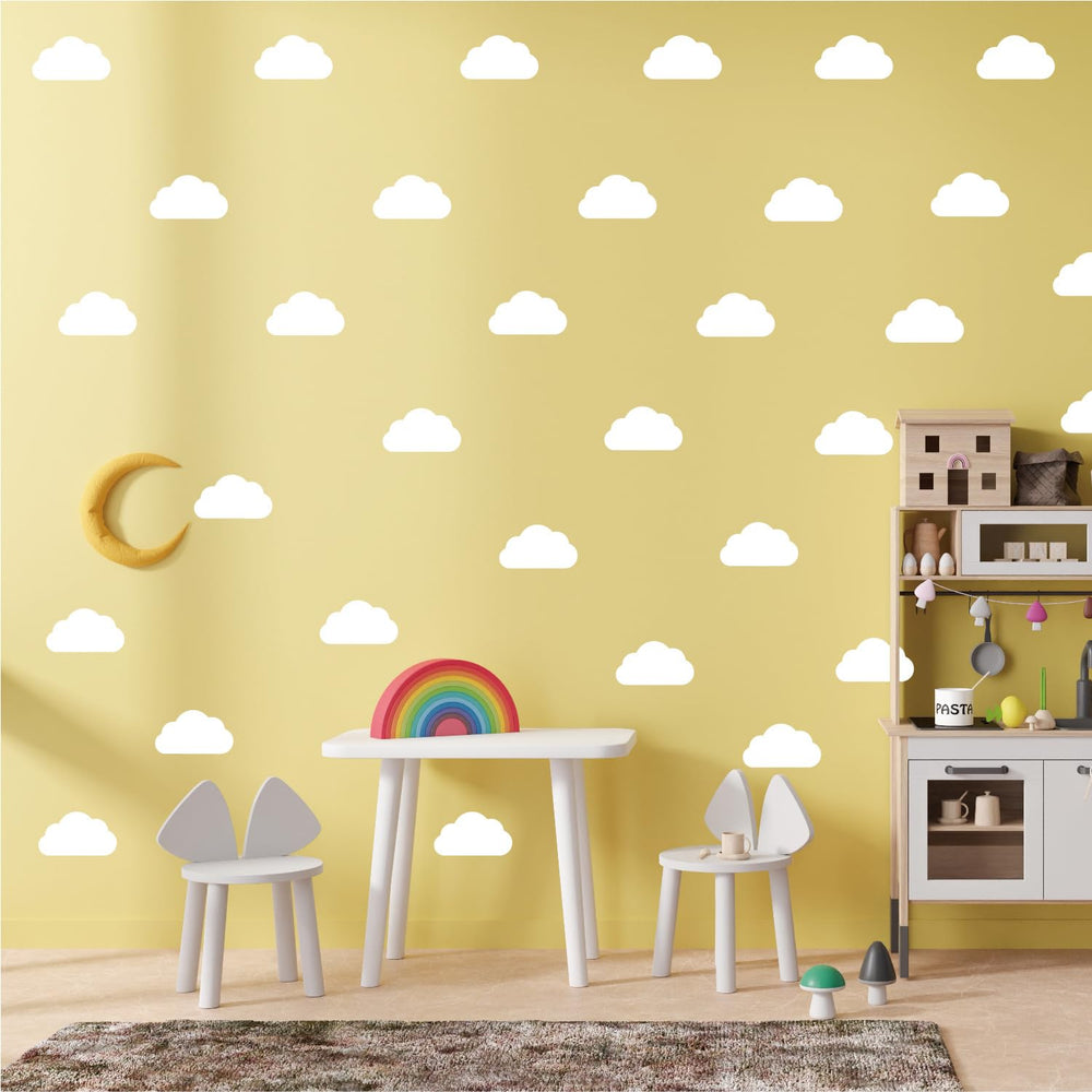 CELAENO clouds wall decal 02 brightens kid's room, removable without damage.