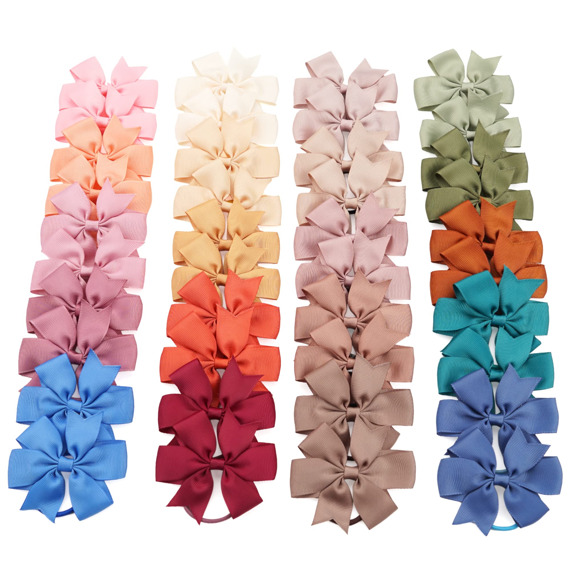 CellElection 40pcs baby girls 3in bows in pairs for easy ponytails and daily outfits.