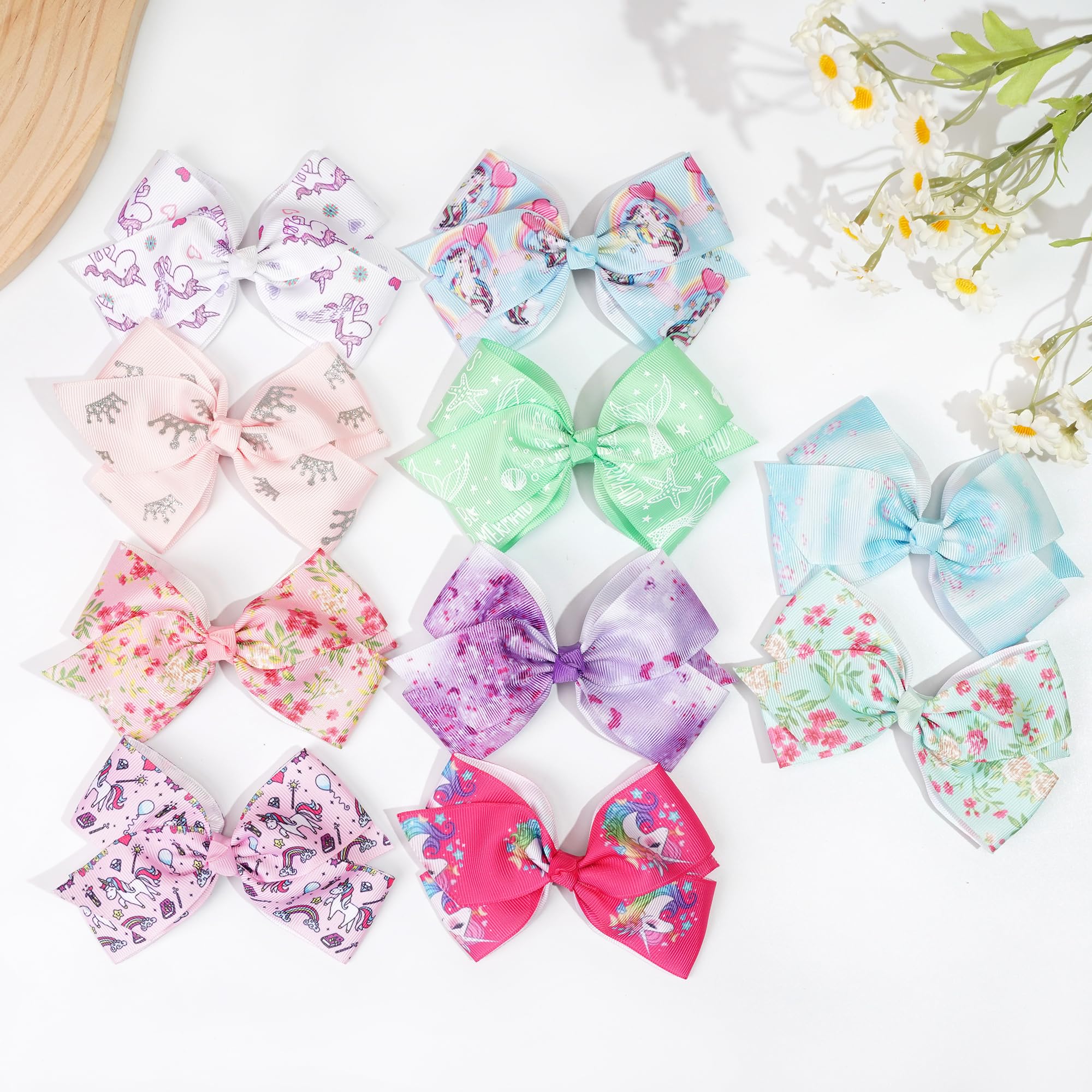 CellElection baby girl bows, 4.5 inches, ideal for ponytails and bangs.