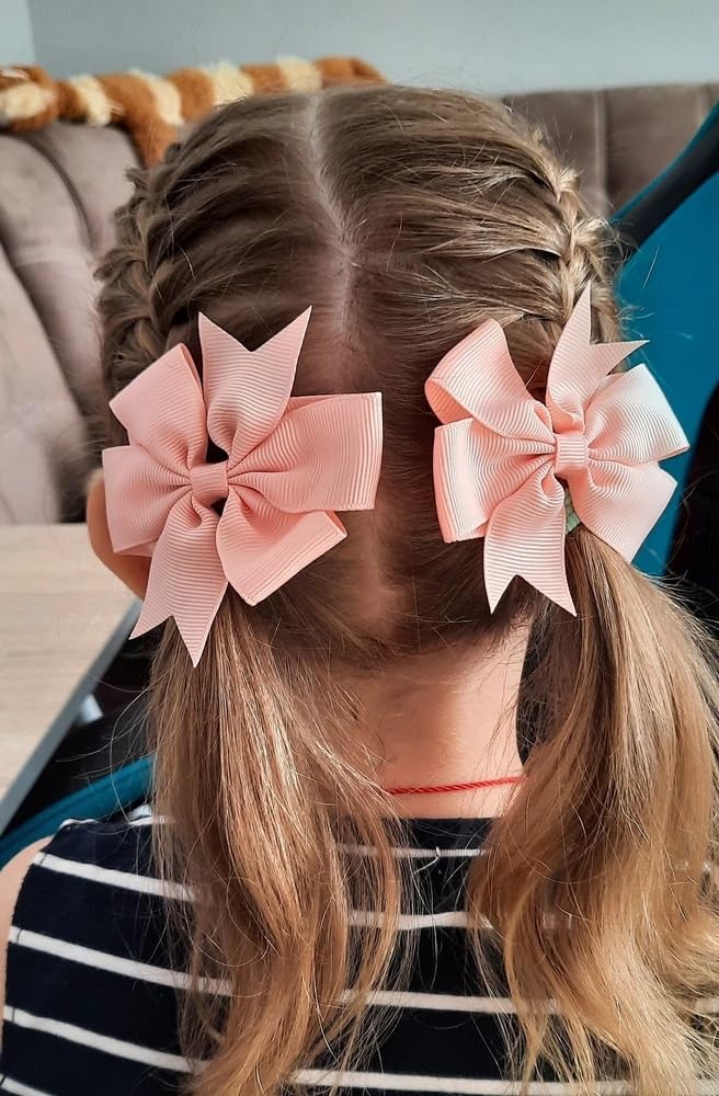 CellElection paired hair ties with bows ideal for toddlers