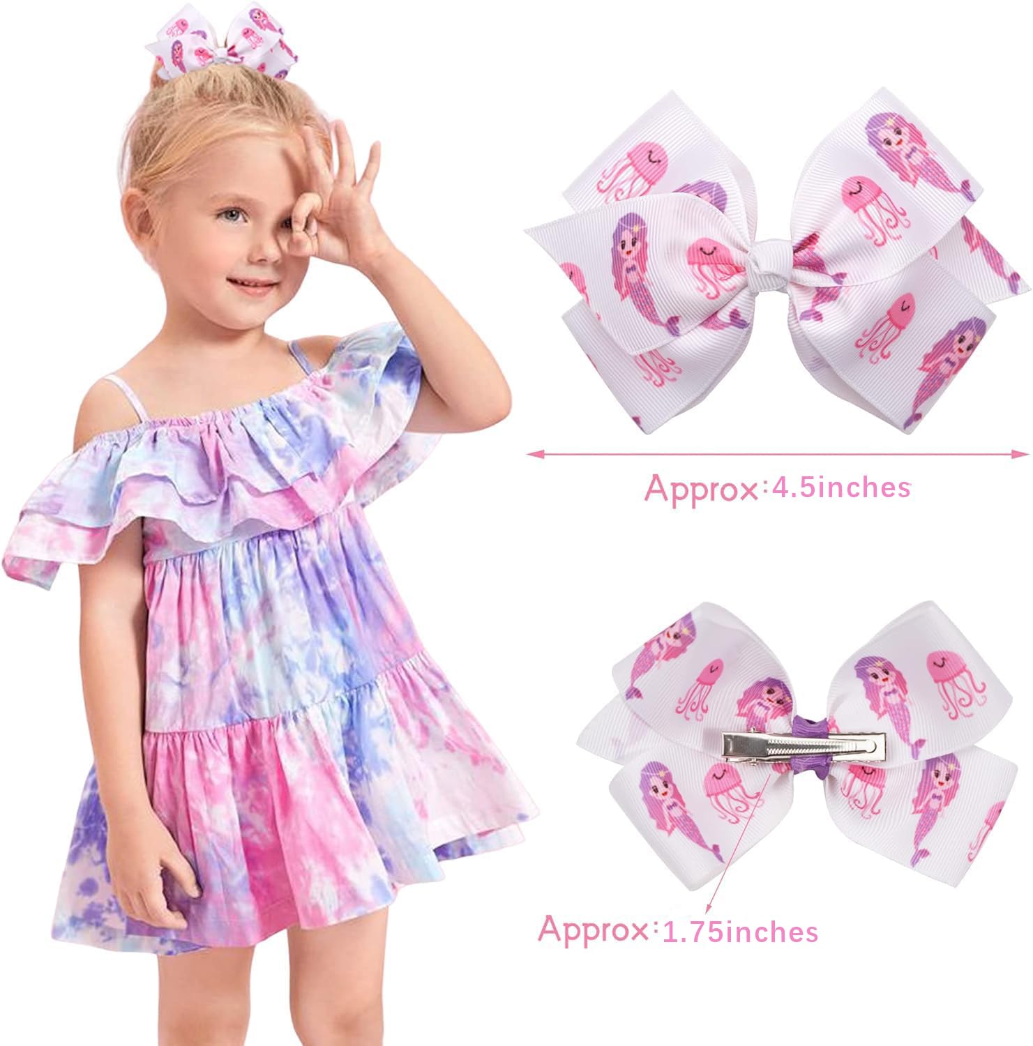 CellElection rainbow hair bow clips provide secure grip for thick or fine hair in any look.