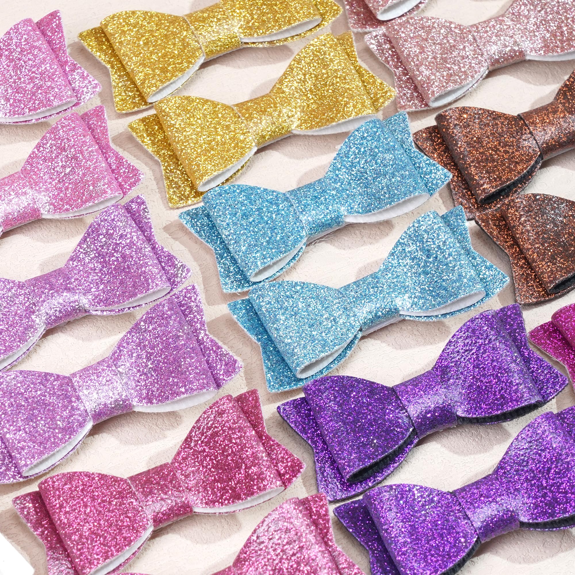 CellElection sparkly glitter bows with alligator clips ideal for parties and photos