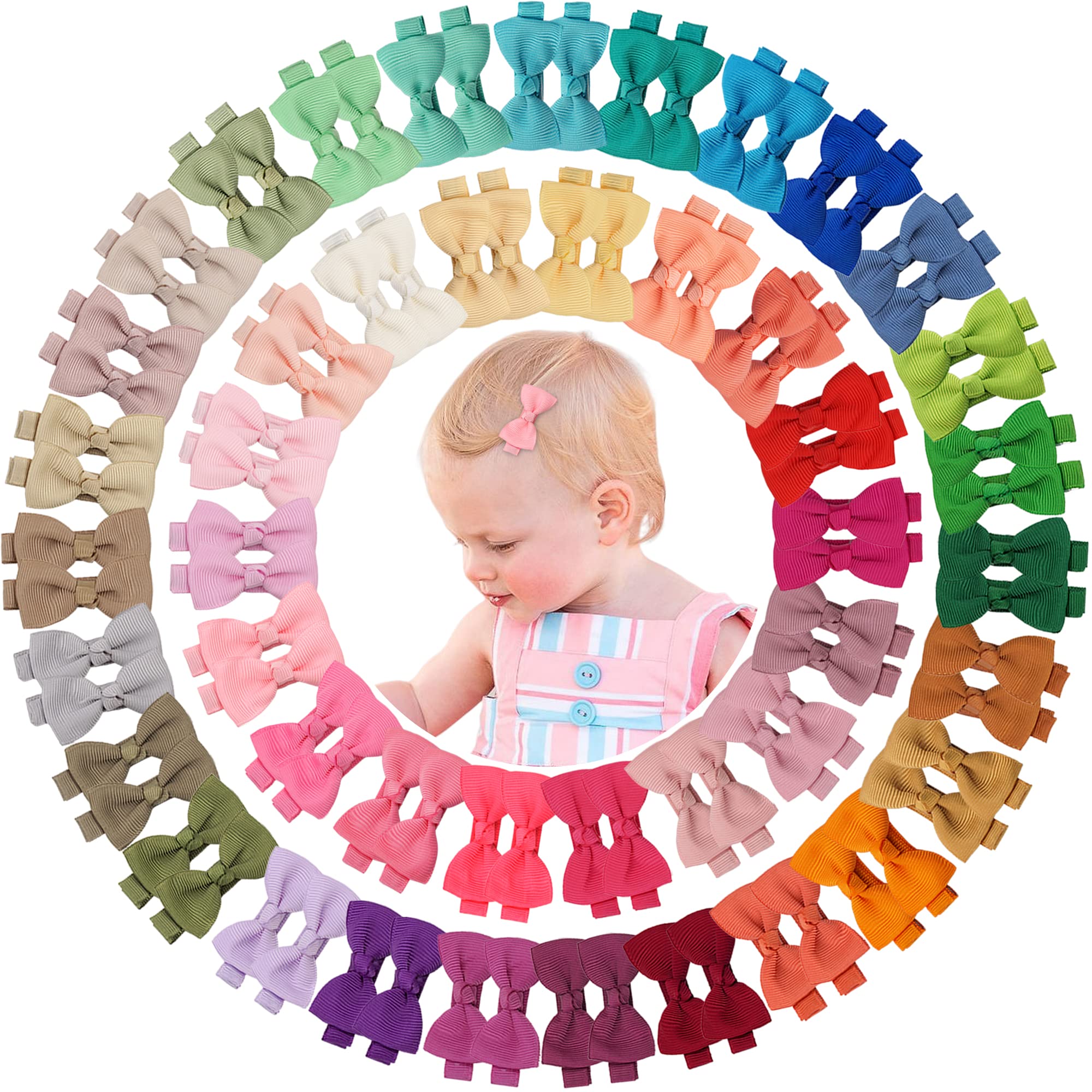CelLot CLLOT 2-inch baby bow clip close-up shows lightweight hold.