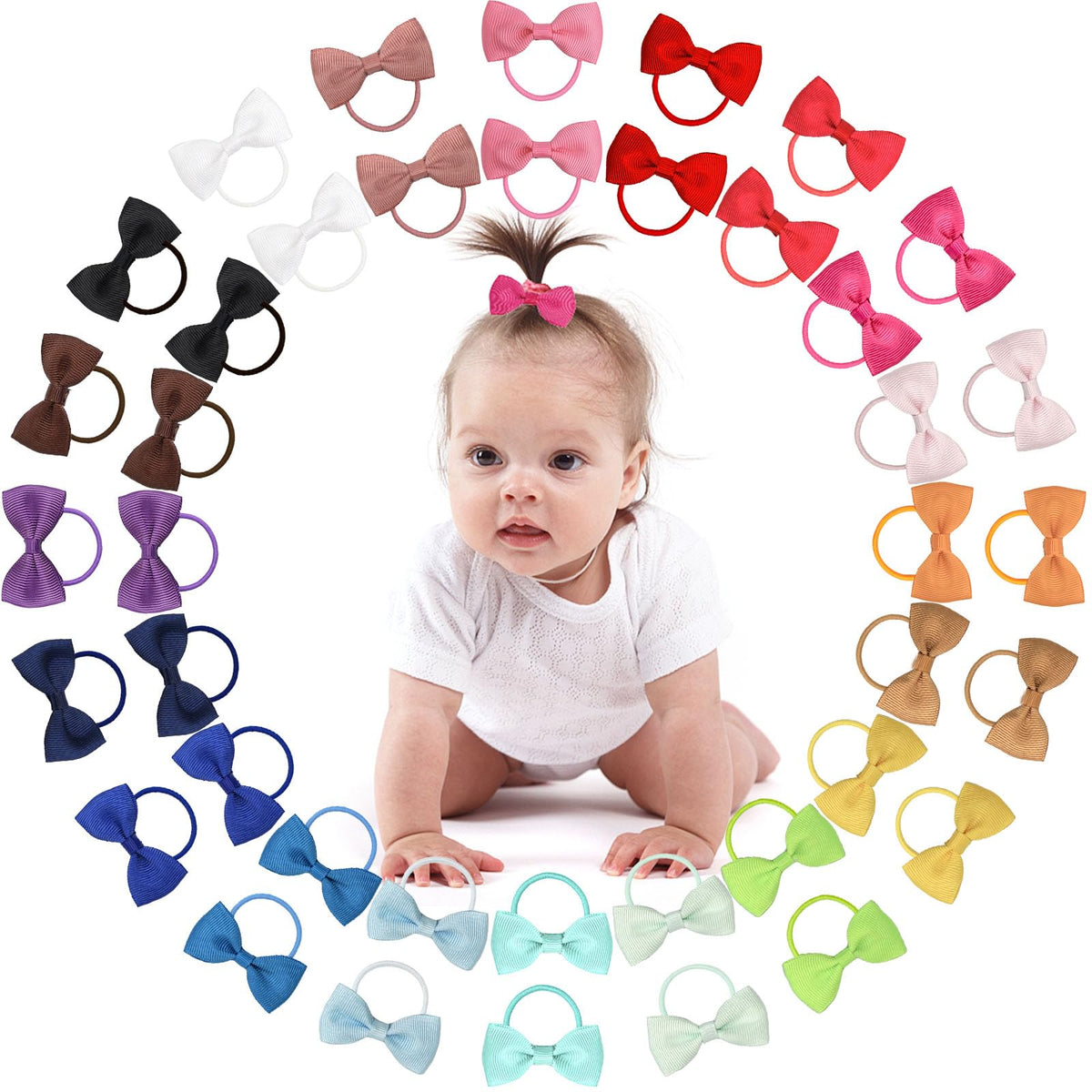 CÉLLOT 2in baby bows front view for delicate hair aesthetic.
