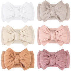 Celllot baby bows headbands nylon set of 6 colors for newborns and toddlers