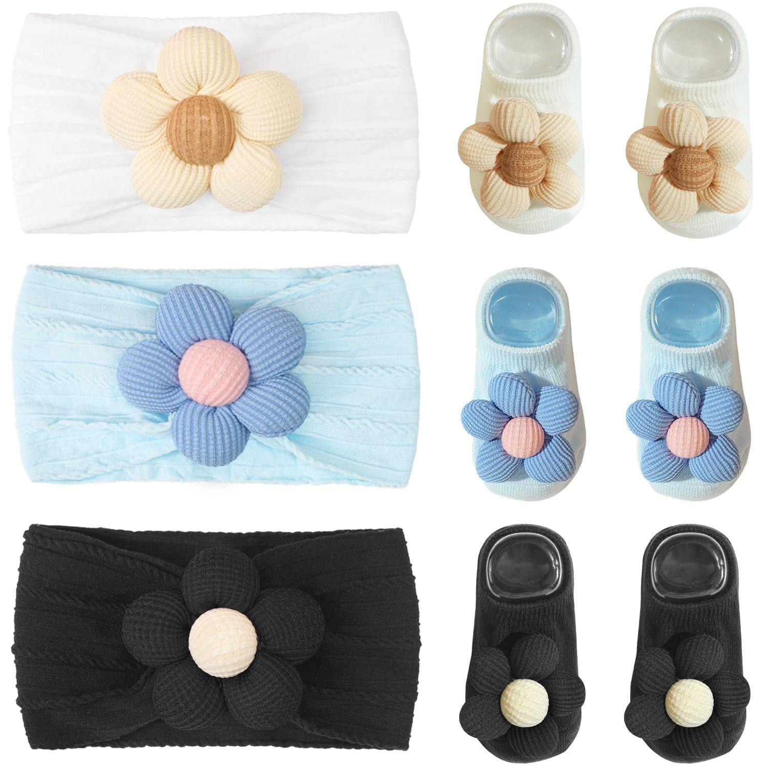 CÉLLOT baby headband daisy white closeup, comfortable nylon band for all-day wear