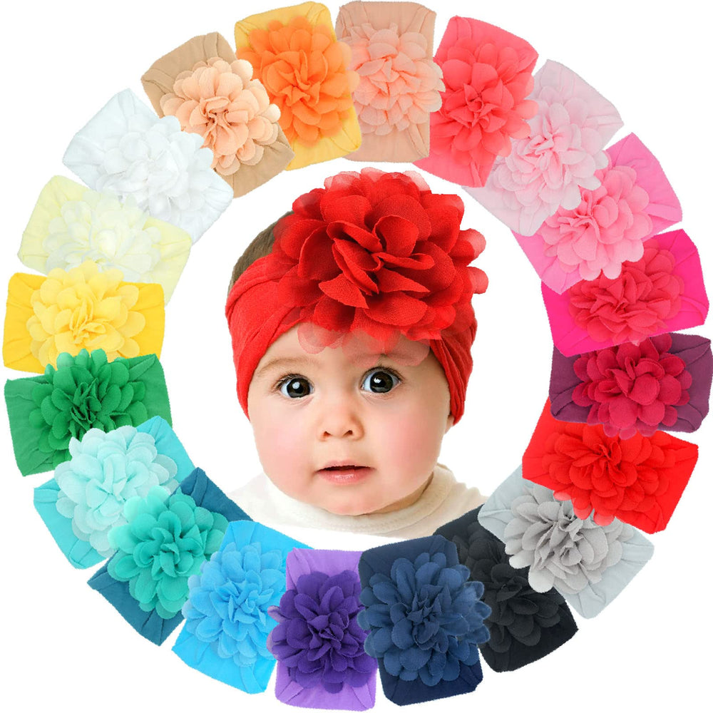 CÉLLOT nylon spandex headband with chiffon flower for all day comfortable wear