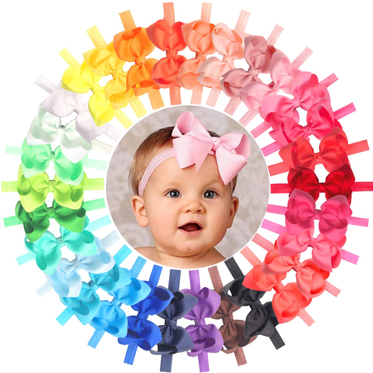 Celllot 4.5-inch headbands with colorful bows for everyday outfits.