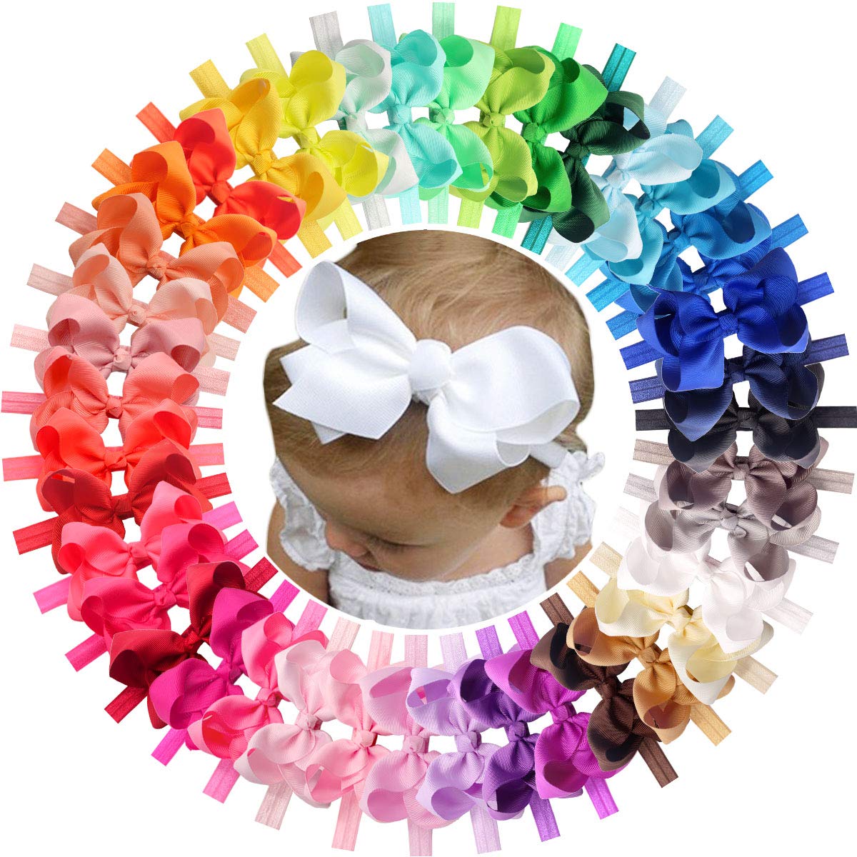 Celllot baby headbands with 4.5-inch bows for timeless toddler styling