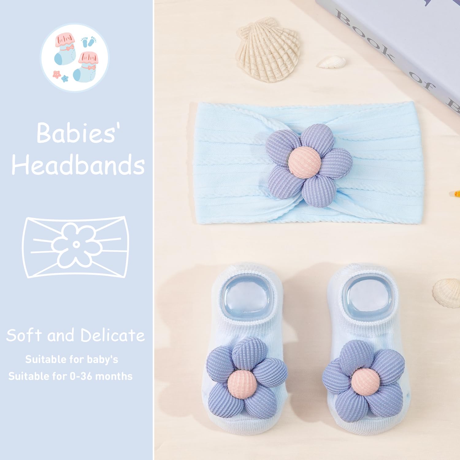 CÉLLOT baby socks non-slip white soft knit with grip