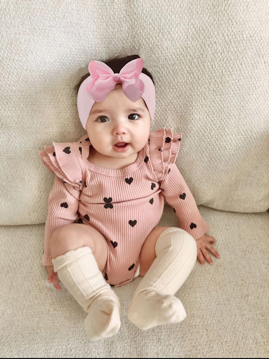 Celllot 4.5-inch bow headband shown for balanced baby styling.