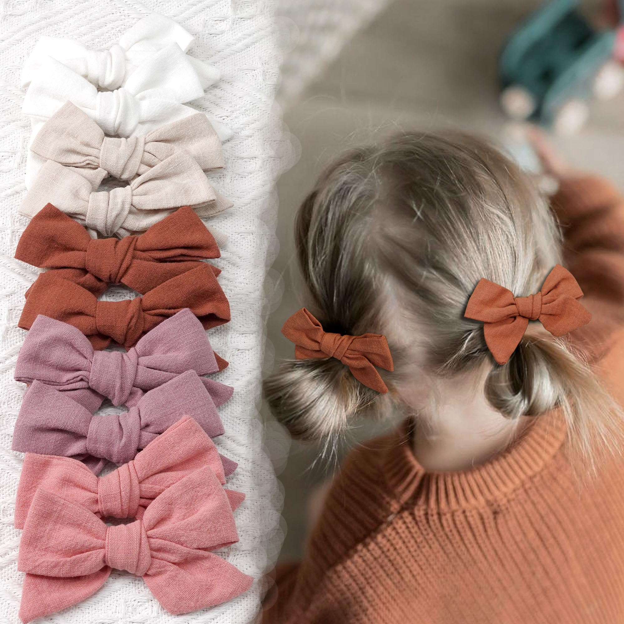 CÉLLOT linen-texture close-up of pink bows for soft touch.