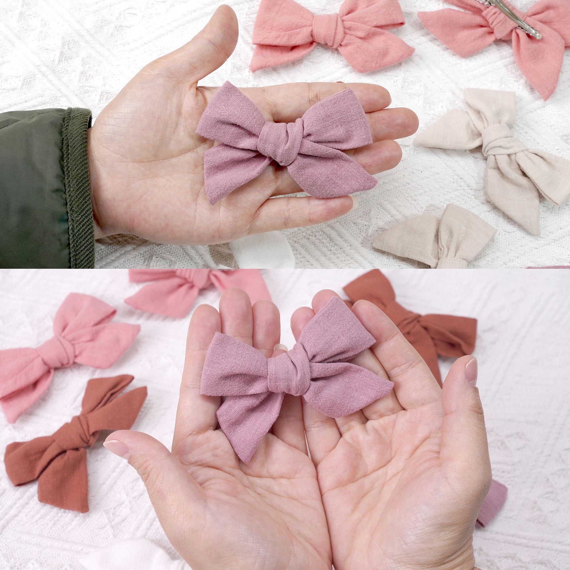 CÉLLOT clip-on bows on a girl's hair for easy styling.