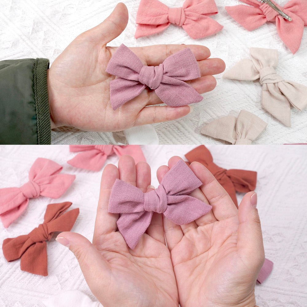 CÉLLOT clip-on bows on a girl's hair for easy styling.