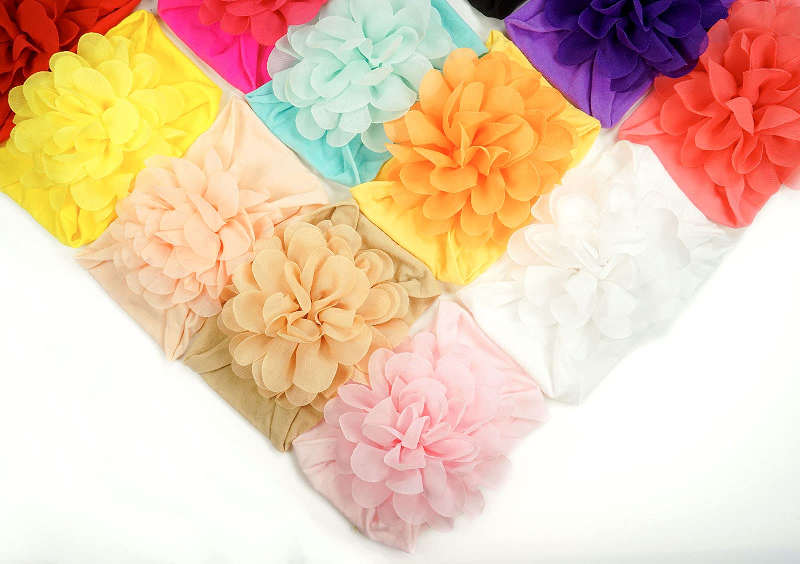 Celllot chiffon headbands with soft stretch fit, ideal for infants and toddlers' daily outfits.