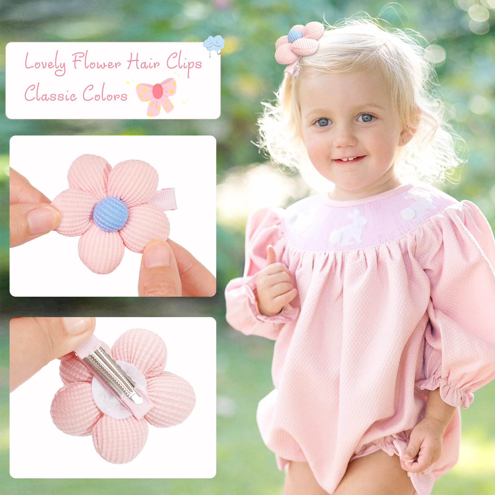 CÉLLOT flower clip pink adds cheerful charm to ponytails and braids.