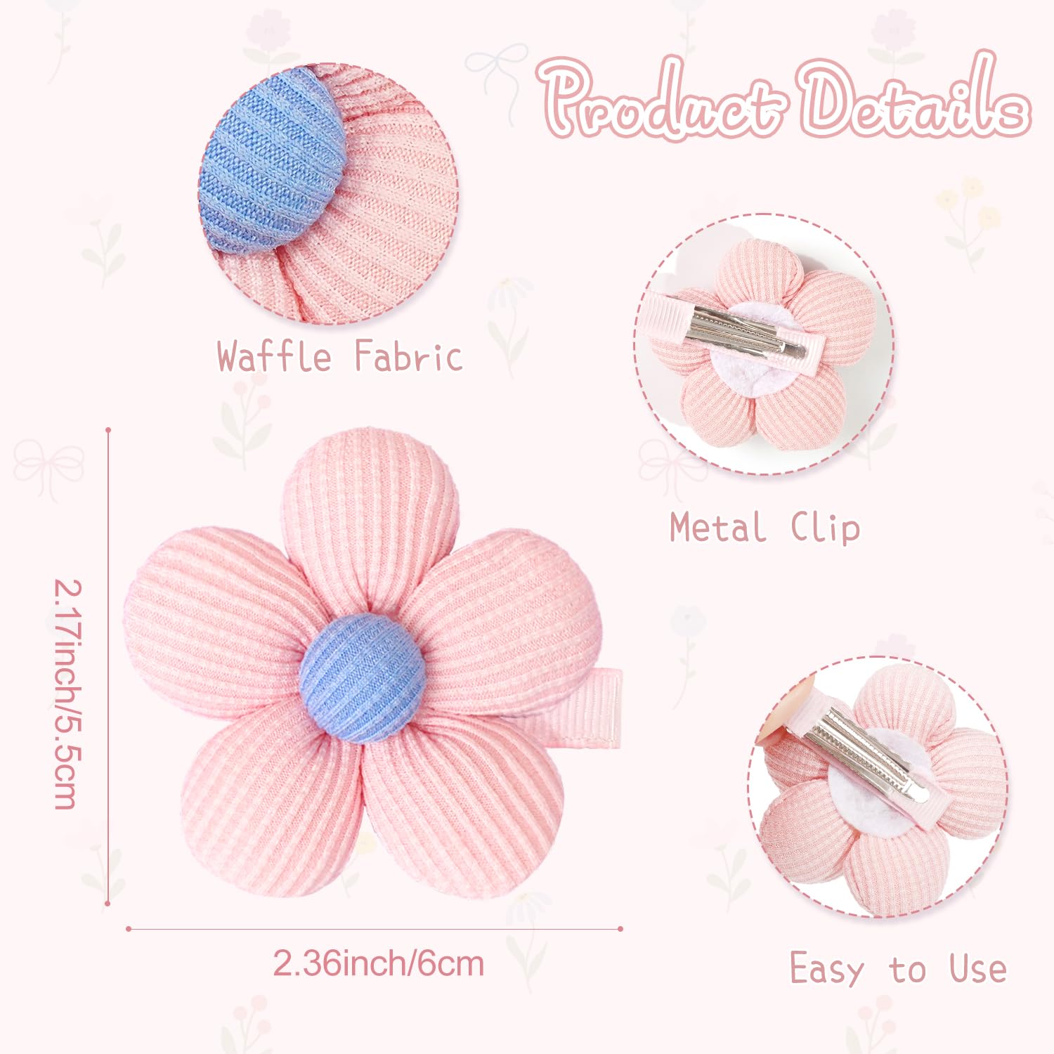 CÉLLOT flower clip sky-blue ideal for teens and school looks.