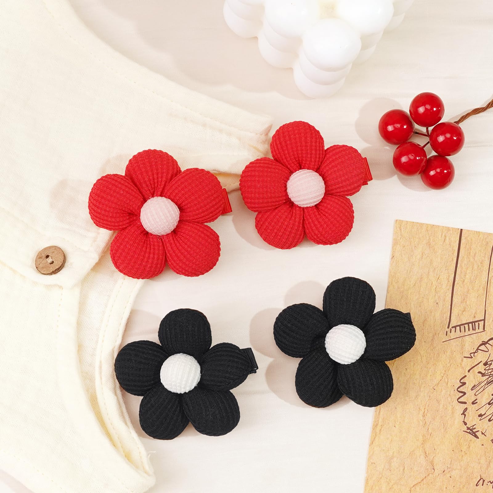 CÉLLOT flower clip waffle material creates unique shape in a playful accessory.