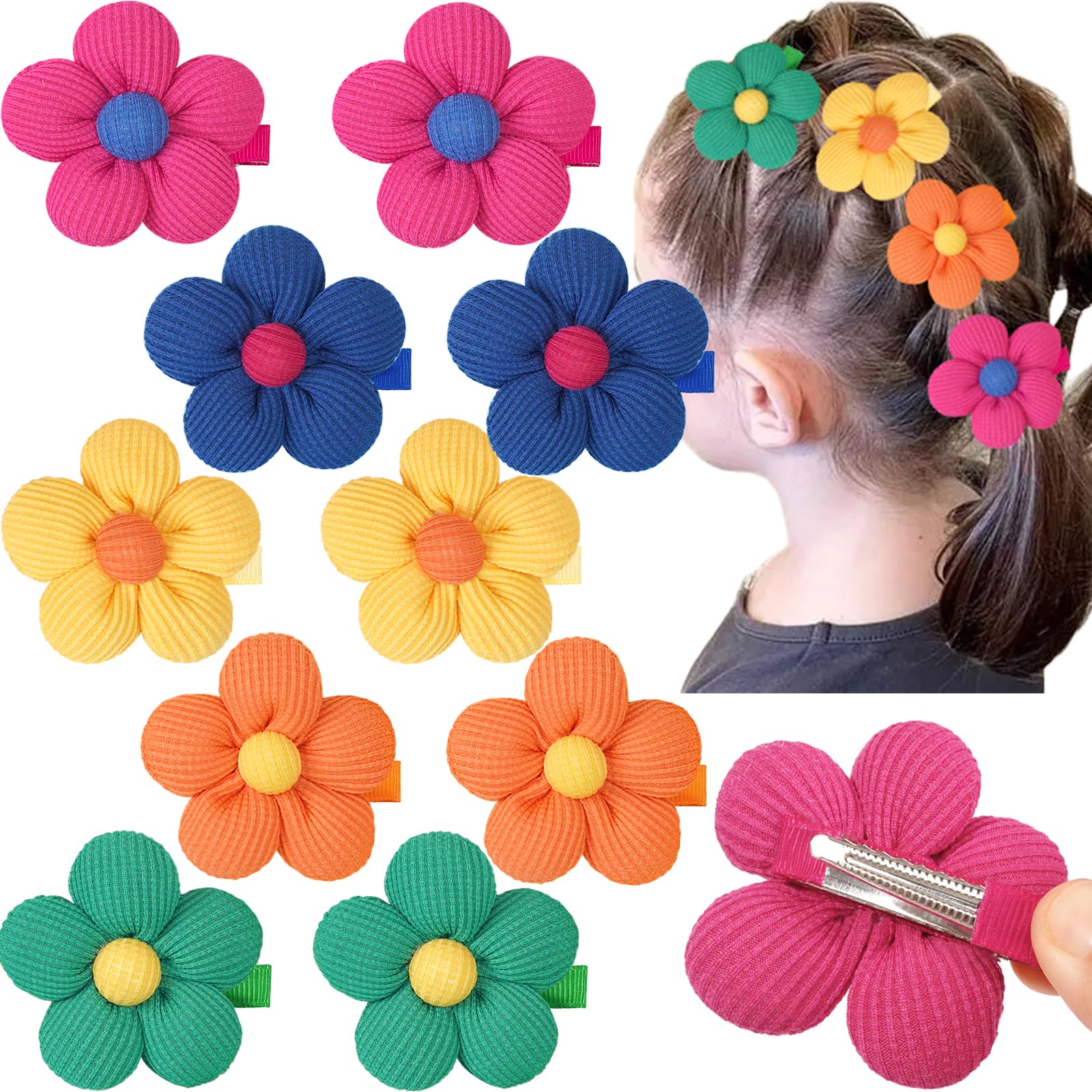 CÉLLOT green flower hair clip with secure all-day grip