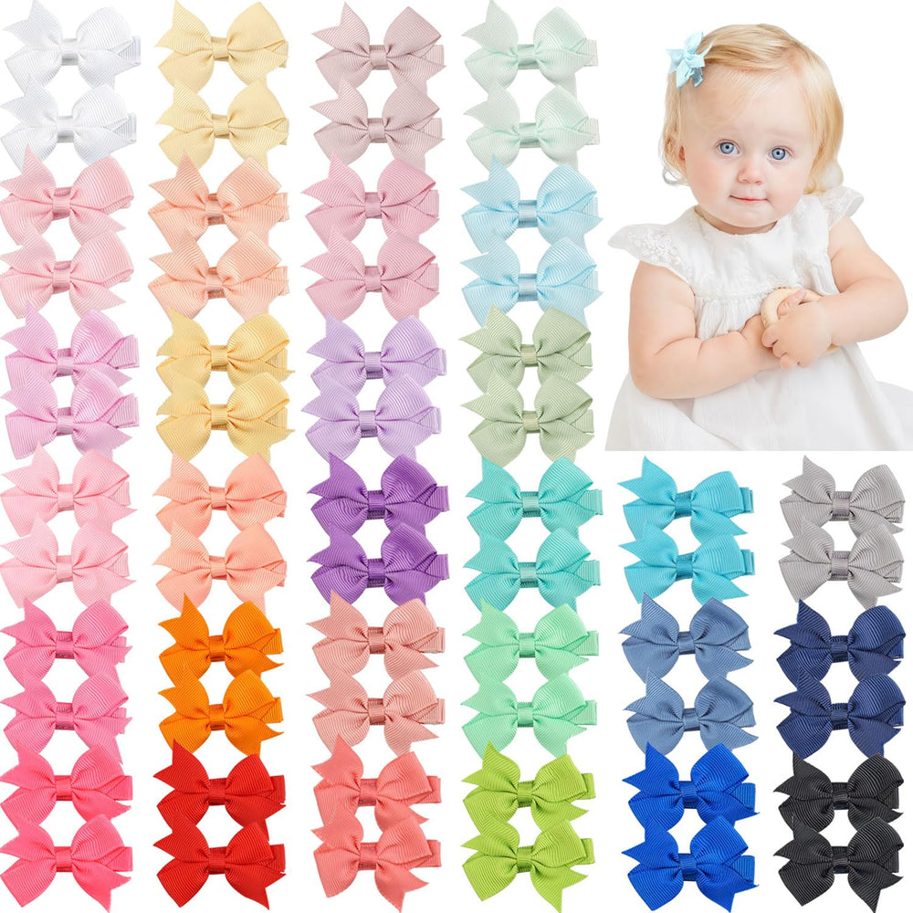 Celllot hair clips 2-inch baby bows showing gentle grip for delicate infant hair