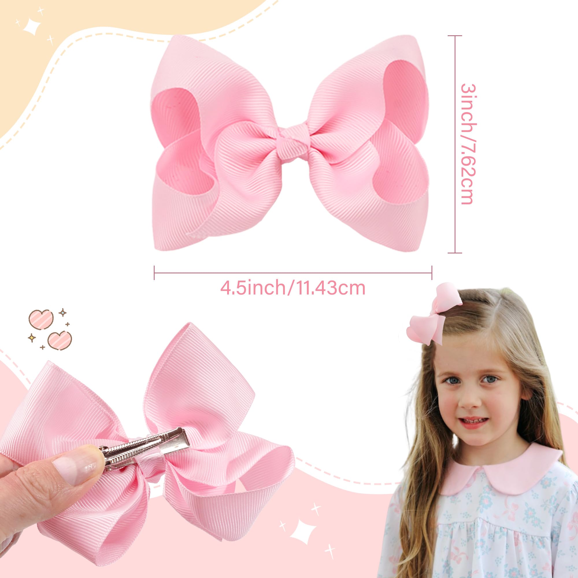 Celllot rainbow hair bows clip set shows 40 pieces for versatile styling