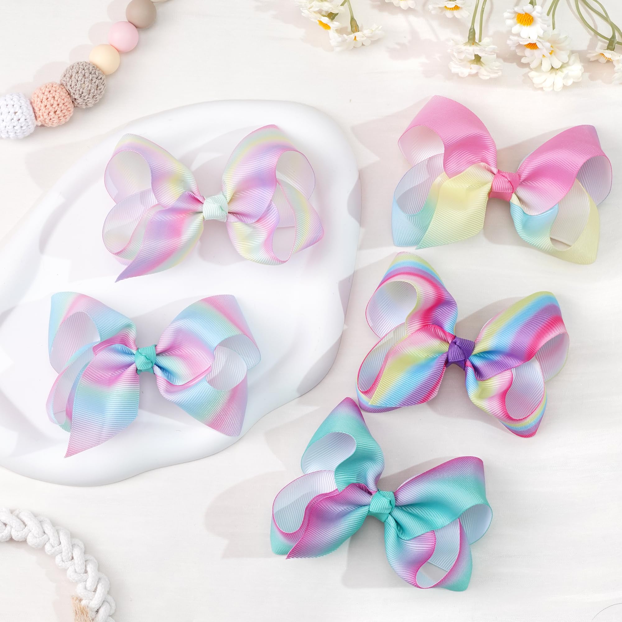 Celllot rainbow hair bows ready for daily wear and events