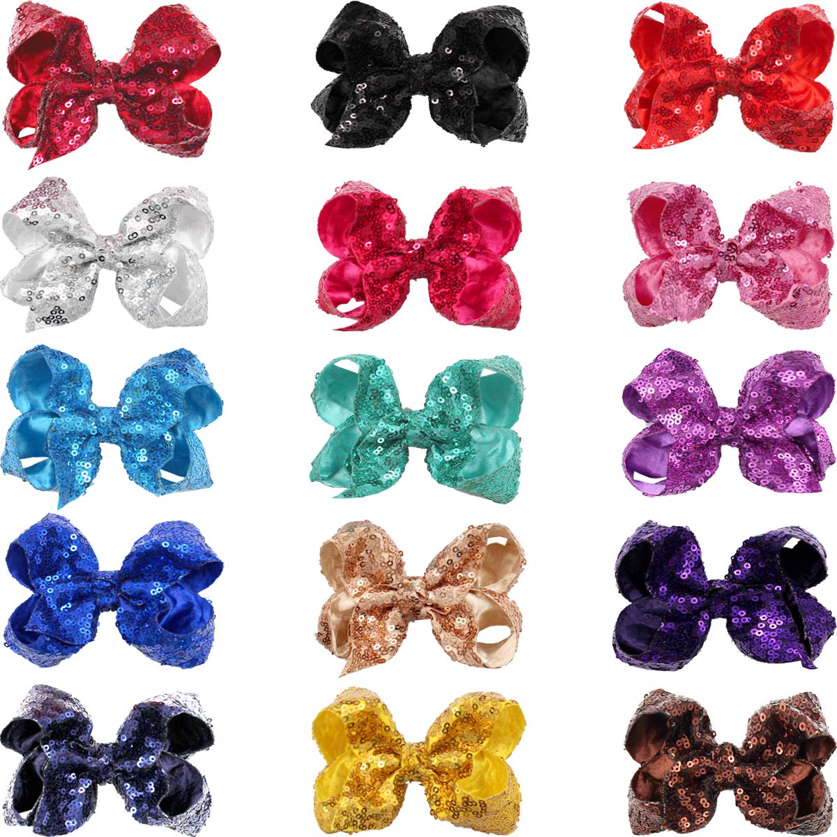 CÉLLOT sparkling sequin bows 4-inch vivid colors for festive photoshoots
